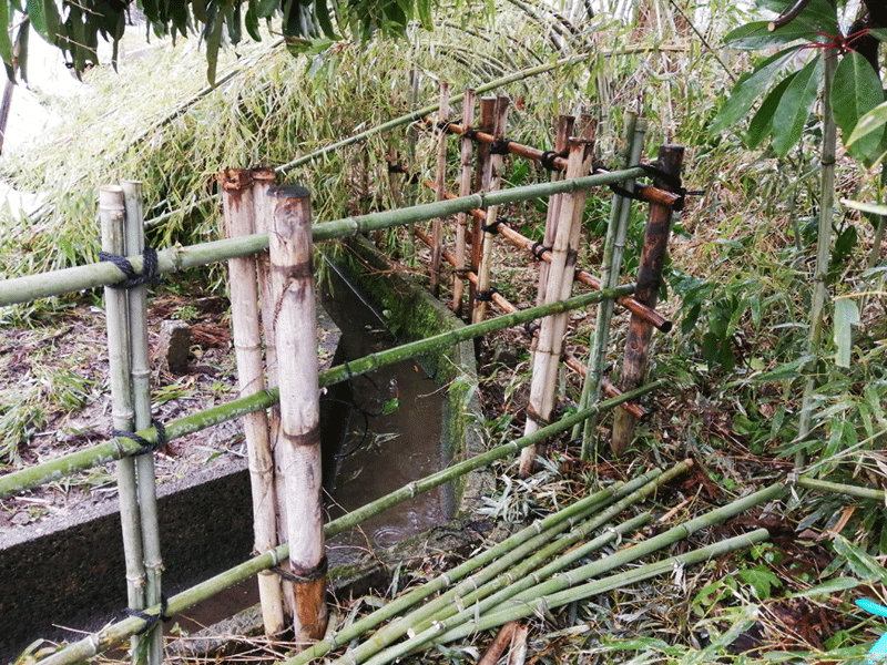 四つ目垣の作り方　壊れた部分補修