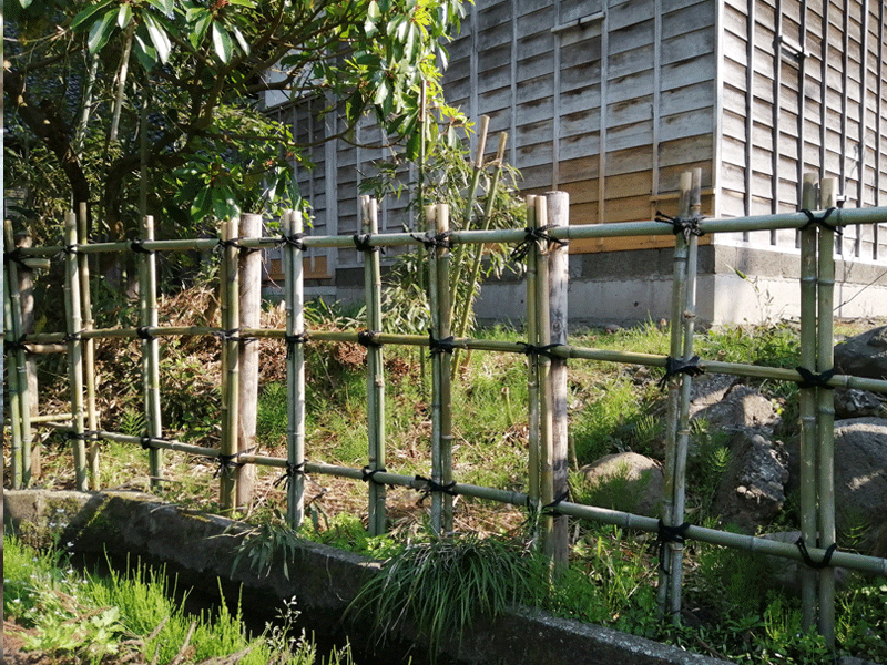 四つ目垣の作り方　壊れた部分補修