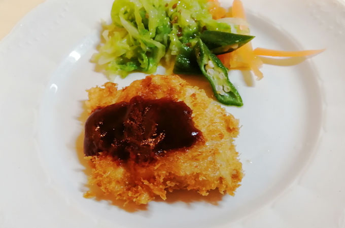 腎臓病食　卵なしアジフライ