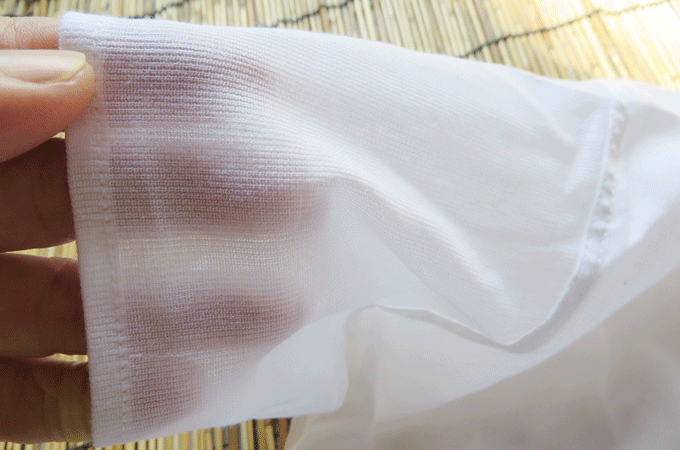 介護 夏下着シャツ 綿100% 透け感あり、涼しくサラサラな手触り